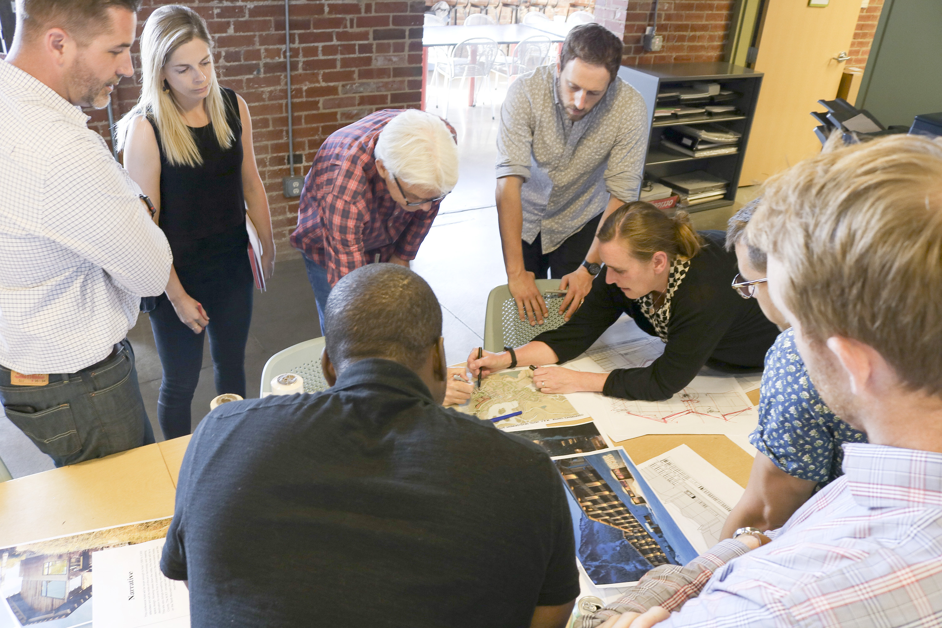 Becky working with her team during a design charrette at OZ Architecture’s Denver Studio