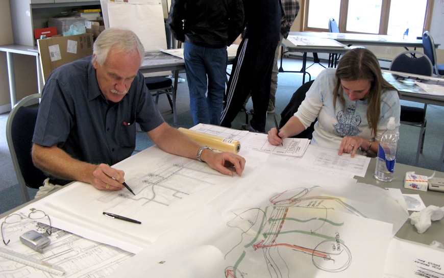 Becky and Ray Letkeman (RLA) conducting an on-site charrette in Telluride,