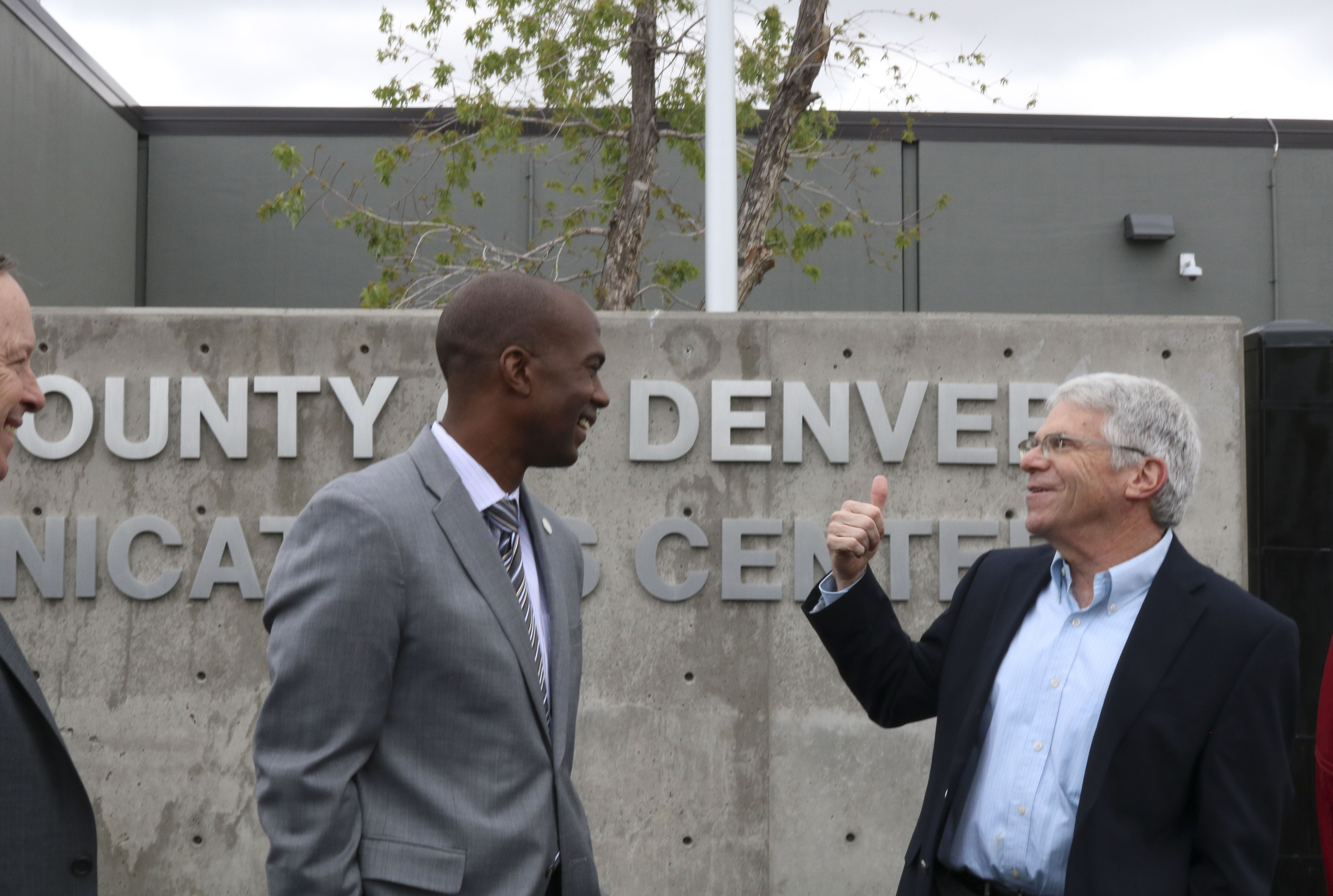 Joe and Chris Herndon at the opening of the OZ project Denver 9-1-1 Communications Center | photo courtesy of Joe Levi