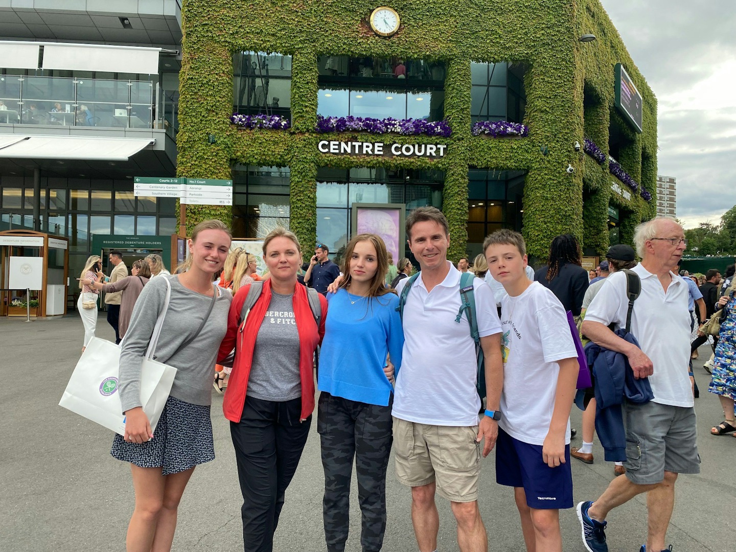 Rob and family at Wimbeldon
