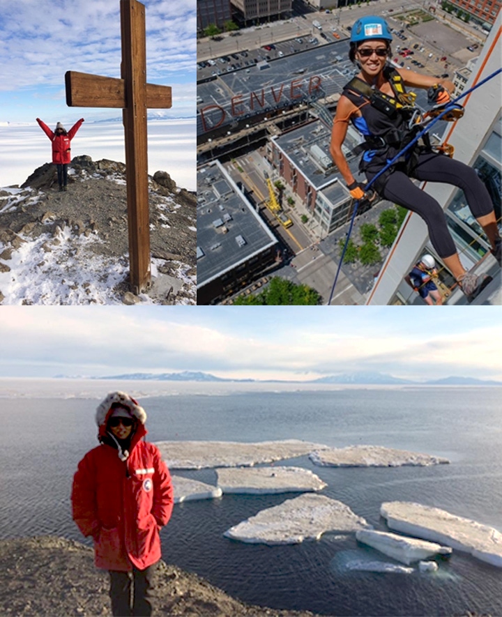 Tracy in Antarctica and repelling in Denver