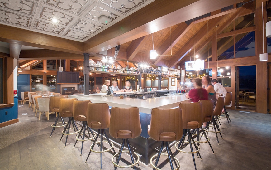 Sonnenalp Club, Edwards, Colorado – The bar at Harvest  |  photo by Adam Larkey Photography